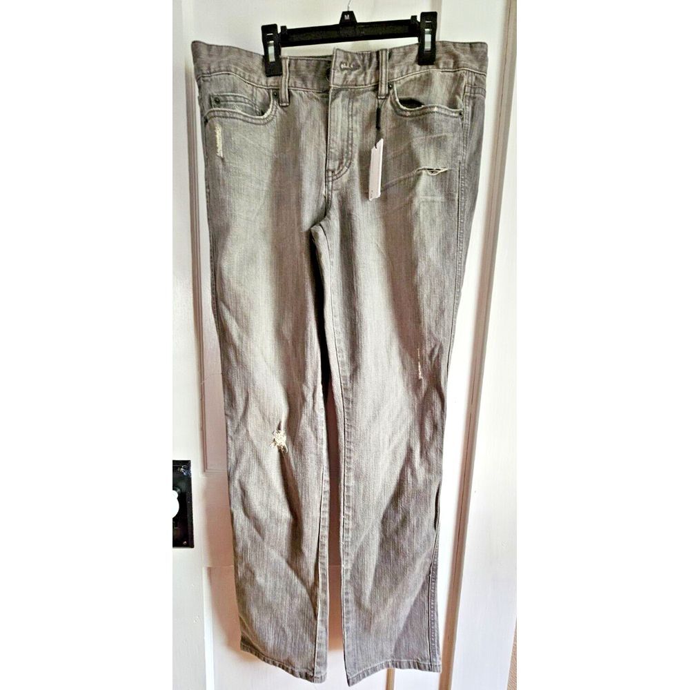 NWT Calvin Klein PENCIL woman Sz 31/12 gray denim jeans distressed slim fit